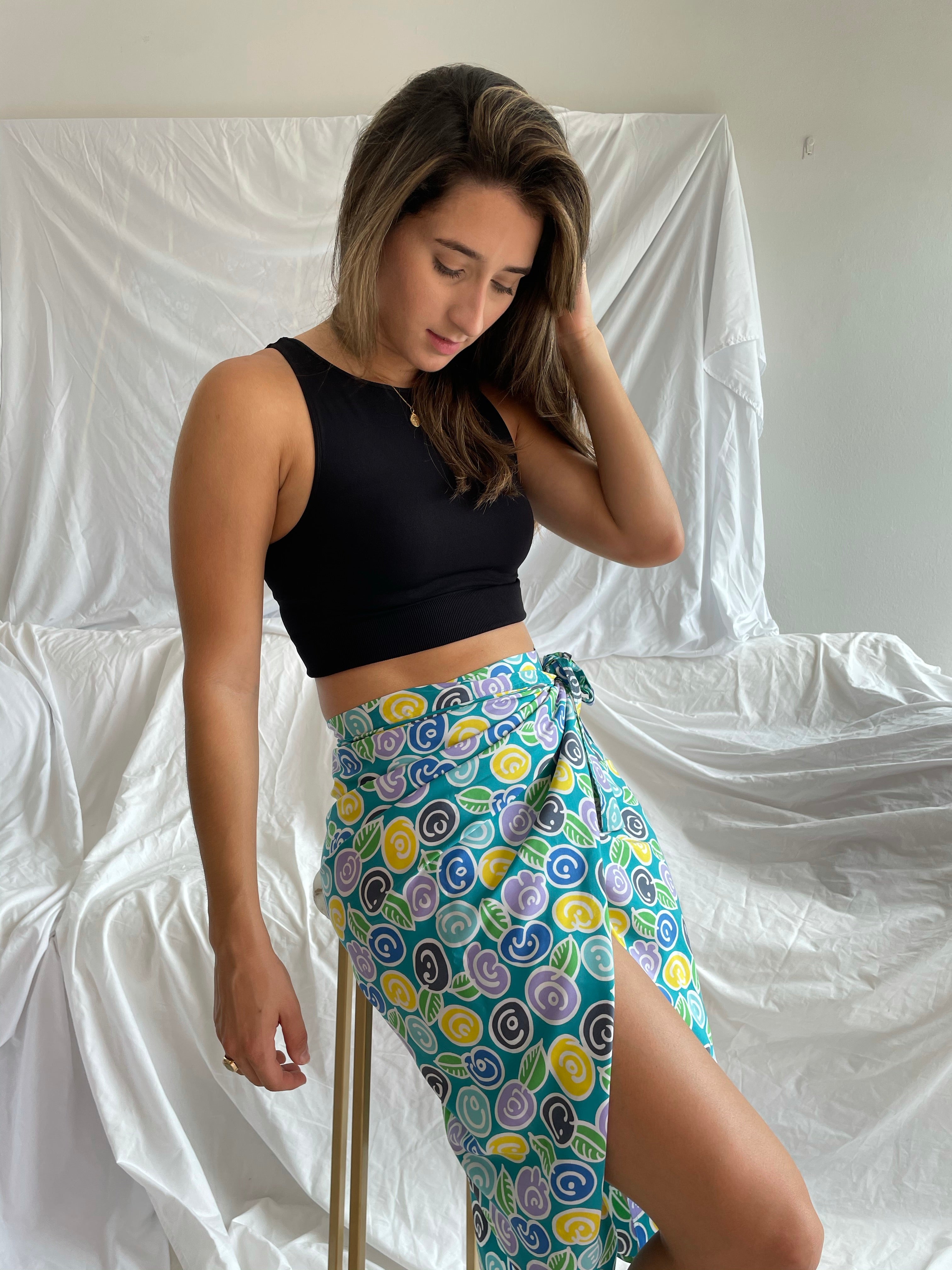 bea wraparound midi skirt
